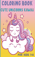 coloring book cute unicorns kawaii for kids 3-8