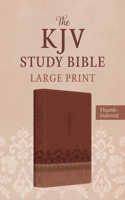 KJV Study Bible, Large Print (Rose & Chestnut Cross)