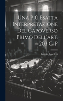 Più Esatta Interpretazione Del Capoverso Primo Dell'art. 203 C. P