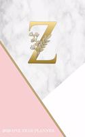 Z - 2020 One Year Planner: Elegant Gold Pink and Marble Monogram Initials - Pretty Daily Calendar Organizer - One 1 Year Letter Agenda Schedule with Vision Board, Habit Tracke