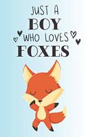 Just A Boy Who Loves Foxes: Cute Fox Lovers Journal / Notebook / Diary / Birthday Gift (6x9 - 110 Blank Lined Pages)