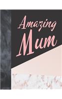 Amazing Mum: Sketchbook Drawing Art Book For Mums - Sketchpad For Art On Black Paper Pages To Use With Markers, Gel Pens, Neon Pens And Metallic Pens