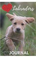 Labrador Journal: cute labradors retriever puppy gift for animal and dog lovers (120 pages) (blank lined notebook) journal for journaling / labrador notebook for kids
