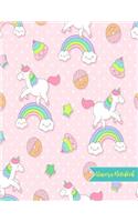 Unicorn Notebook: Cute Kawaii Journal and Diary Large 8.5 x 11 Matte Cover with Blank Lined Ruled White Paper Interior - Perfect for School, Gifts for Kids (Girls and