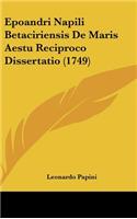 Epoandri Napili Betaciriensis de Maris Aestu Reciproco Dissertatio (1749)