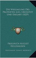 Weissagung Des Propheten Joel Ubersetzt Und Erklart (1829)