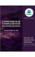 Compendium of Unimplemented Recommendations as of March 31, 2013