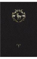 Monogram Aries Notebook: Blank Diary Journal Log Notebook(70 Monogram Black 150 Lined)