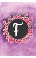 Cherry blossom flowers letter F journal