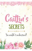 Caitlin's Secrets personalized name notebook for girls and women