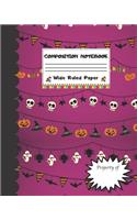 Composition Notebook Wide Ruled Paper: Creepy Notebook - Scary Monsters Themed Journal - Fun Gift for Girls Boys Teens Teachers & Students - Blank Lined Workbook for Work or School. Hallo