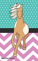 Blank Lined Notebook: Cute Tan & White Horse Beautiful Mane - 100 Page Double Sided Composition Notebook Wide Ruled - Take Notes at School or Work - Horse Lover Gift - Pi