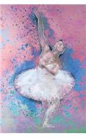 Ballerina Dancer Watercolor Art Journal, Dot Grid