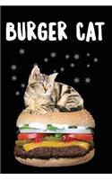 Burger Cat: 120 Pages 6' X 9' Journal - Blank Cookbook for Foodies, Chefs and Cooks