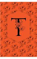 Floral Monogram Journal/Notebook - T