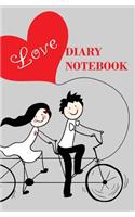 Love Diary Notebook: 120-page Blank, Lined Writing Journal - Makes a Great Gift for Men, Women and Kids (5.25 x 8 Inches/Gray and Red)