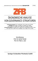 Ökonomische Analyse Von Governance-Strukturen