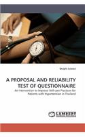 A Proposal and Reliability Test of Questionnaire