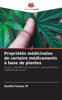 Propriétés médicinales de certains médicaments à base de plantes