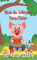 50 Animales Libro de Colorear Para Niños