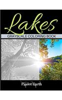 Lakes Grayscale Coloring Book