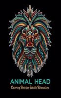 Animal head coloring book for adults relaxation