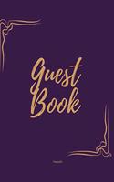 Guest Book - Golden Frame #1 on Pink Paper