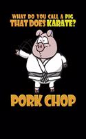 What Do You Call A Pig That Does Karate? Pork Chop: Funny Quotes and Pun Themed College Ruled Composition Notebook