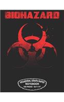 Biohazard Hexagonal Graph Paper Notebook 120 Pages - 8.5" X 11"