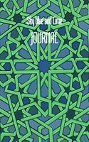 Sky Blue and Lime JOURNAL: 6x9 Inch Lined Geometrical Islamic Art Journal/Notebook - Ramadan, Eid, Hajj, Umrah