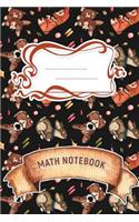 Math Notebook: A 6x9 Inch Matte Softcover Paperback Notebook Journal With 120 Blank Lined Pages -College Ruled-Playful Dogs, Paws, Bones, Puppies