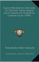 Family Record In Our Line Of Descent From Major John Mason Of Norwich, Connecticut (1909)