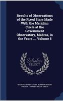 Results of Observations of the Fixed Stars Made With the Meridian Circle at the Government Observatory, Madras, in the Years ..., Volume 8