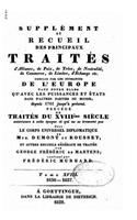 Supplément au recueil des principaux traités - Tome XVIII