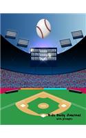 Kids Daily Journal With Prompts: Baseball Field Cover Large Journal 8.5 x 11