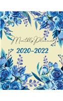 2020-2022 Monthly Planner: Three Year 36 Months Calendar Agenda, Monthly Weekly Yearly Notebook Planner Organizer Schedule With Inspirational Quotes and Holidays, Blue Rose