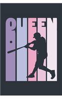 Vintage Softball Notebook 'Softball Queen' - Girls Softball Writing Journal - Softball Player Gift - Retro Softball Diary