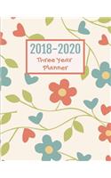 2018-2020 THREE YEAR Planner: The Best Inspirational Diary Gift for Women, Month Per Page, 8.5 x 11 inch; 21.59 x 27.94 cm, with Motivational Quotes To Inspire Success & Happines