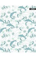 Notebook: Dolphins And Fish Mint Ocean And Sea Journal for Girls and Women - 8.5x11 Large Lined Diary for Writing Journaling School or Work