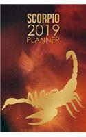 Scorpio Planner: 2019: Zodiac Star Sign: Organizer and Notebook: Nebula Design