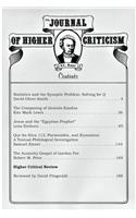 The Journal of Higher Criticism Volume 14 Number 1