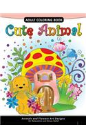 Cute Animal Adult Coloring Book