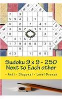 Sudoku 9 X 9 - 250 Next to Each Other - Anti - Diagonal - Level Bronze