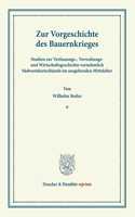 Zur Vorgeschichte Des Bauernkrieges