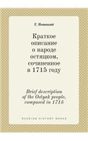Brief description of the Ostyak people, composed in 1715