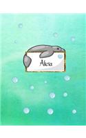 Alicia: Kawaii Manatee (Teddy Bear of the Sea) personalized notebook. Lined paper with Manatee companions