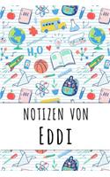 Notizen von Eddi: Liniertes Notizbuch für deinen personalisierten Vornamen