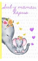 Sul Y Mamau Hapus: Notebook, (Welsh, Happy Mothers Day) Blank Lined Journal, (Great Alternative to a Card)Floral Elephant