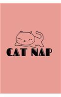 Cat Nap: Lined Journal - Coral