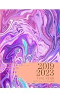 2019-2023 Five Year Planner Marble Pink Goals Monthly Schedule Organizer: 60 Months Calendar; Agenda Appointment Diary Journal With Address Book, Password Log, Notes, Julian Dates & Inspirational Quotes